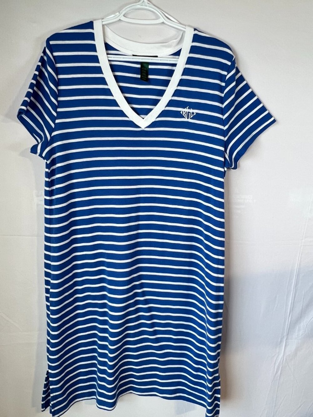 Lauren Ralph Lauren Nautical Stripe V‑Neck Logo t-shirt dress – Women’s XL